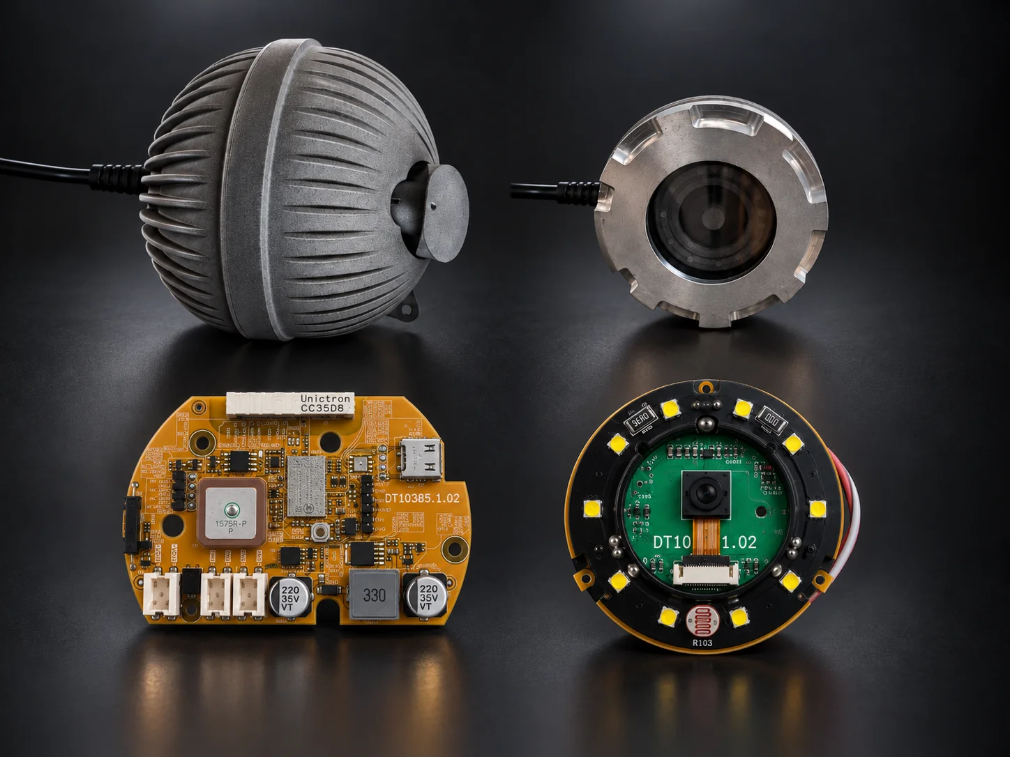 Underwater camera housing, buoy unit and their PCBs